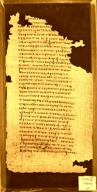· Papiro 49 del Codex VI de los Manuscritos de Nag Hammadi conteniendo un fragmento del Libro IX de la República de Platón 