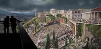 Panorama del Museo Pérgamo con vista desde la plataforma superior para visitantes